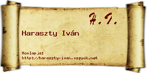 Haraszty Iván névjegykártya