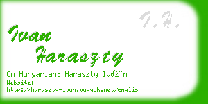 ivan haraszty business card